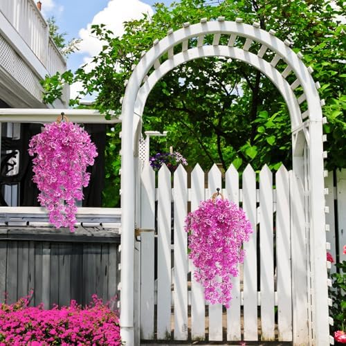 3Pcs Artificial Hanging Rose Plants 295 in UV Resistant for Home Indoor Outdoor Decor Wedding Party