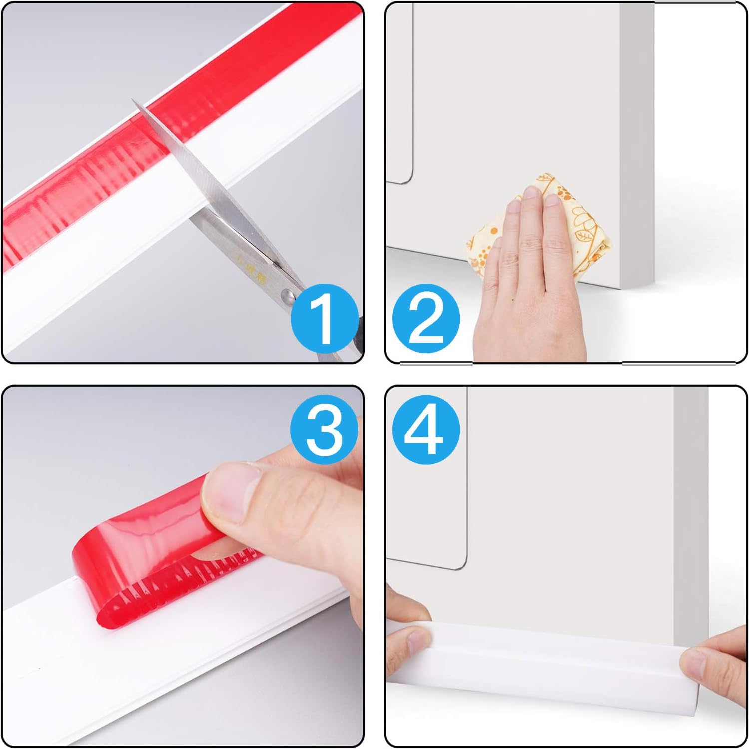 2 pcs Door Draft Stoppers for Bottom of Door Soundproof Door Sealer with Weather Stripping Insulation