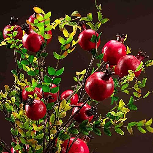 3PCS 26 Inch Artificial Pomegranate Branches Red Plants for Home Office Decor