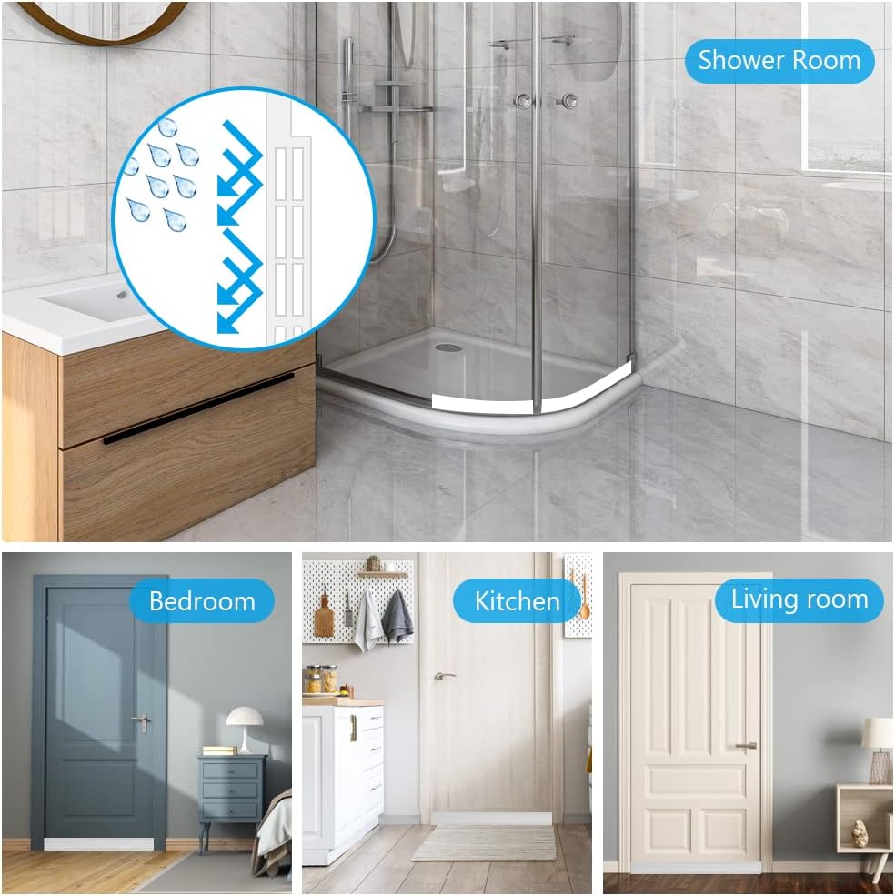 Ainiv 2 Pack Door Draft Stopper Weather Stripping Seal - White