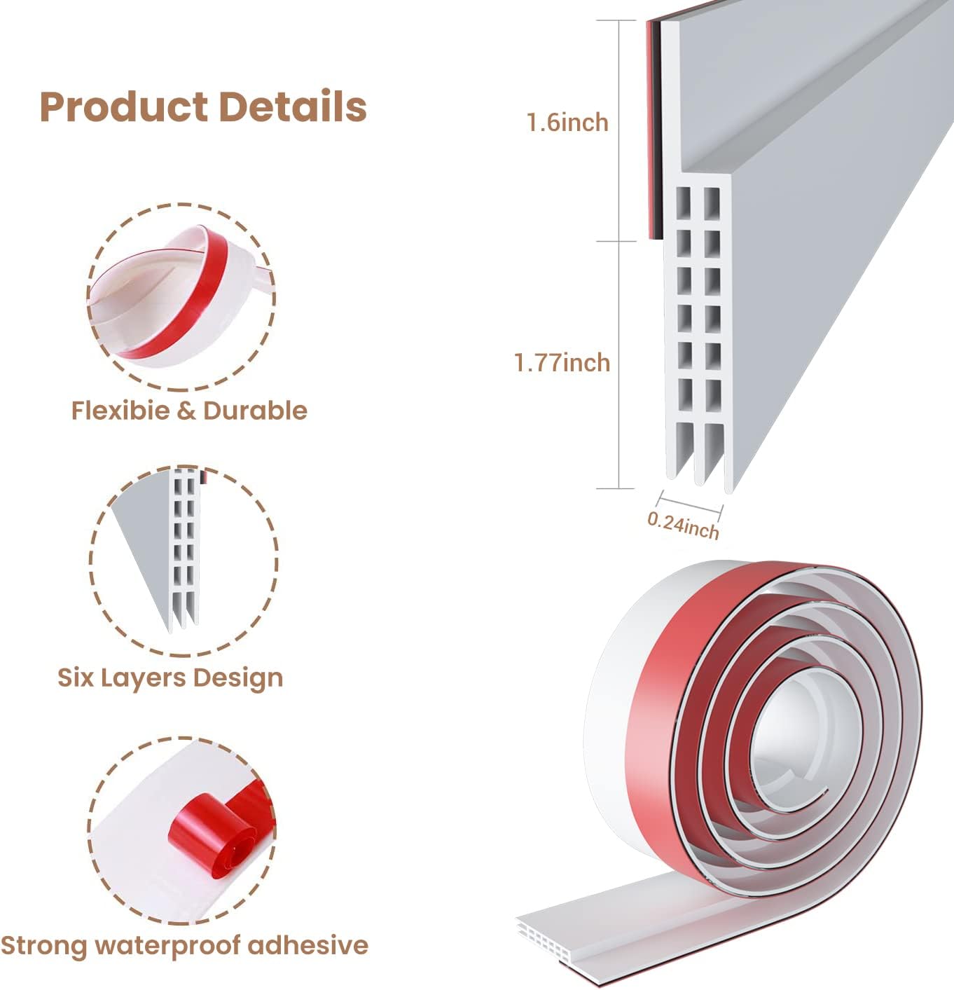 Ohuhu Under Door Draft Stopper Seal Strip 394 In x 335 In