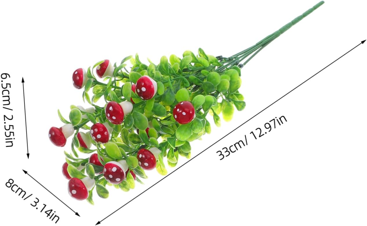 3pcs Realistic Faux Mushroom Branches for Home Decor