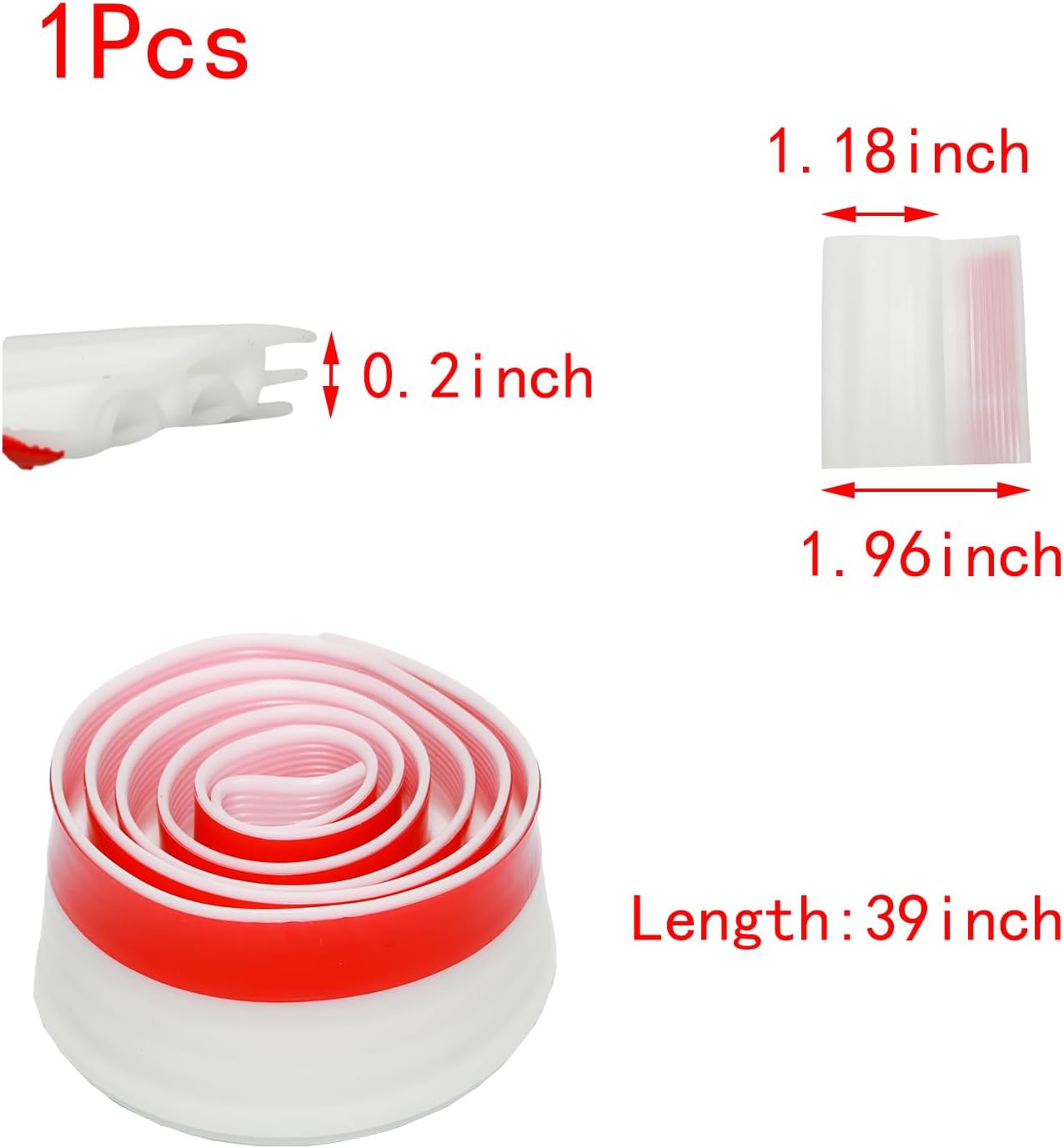 39 Inch Door Draft Stopper White Silicone Weatherproof Energy Efficient
