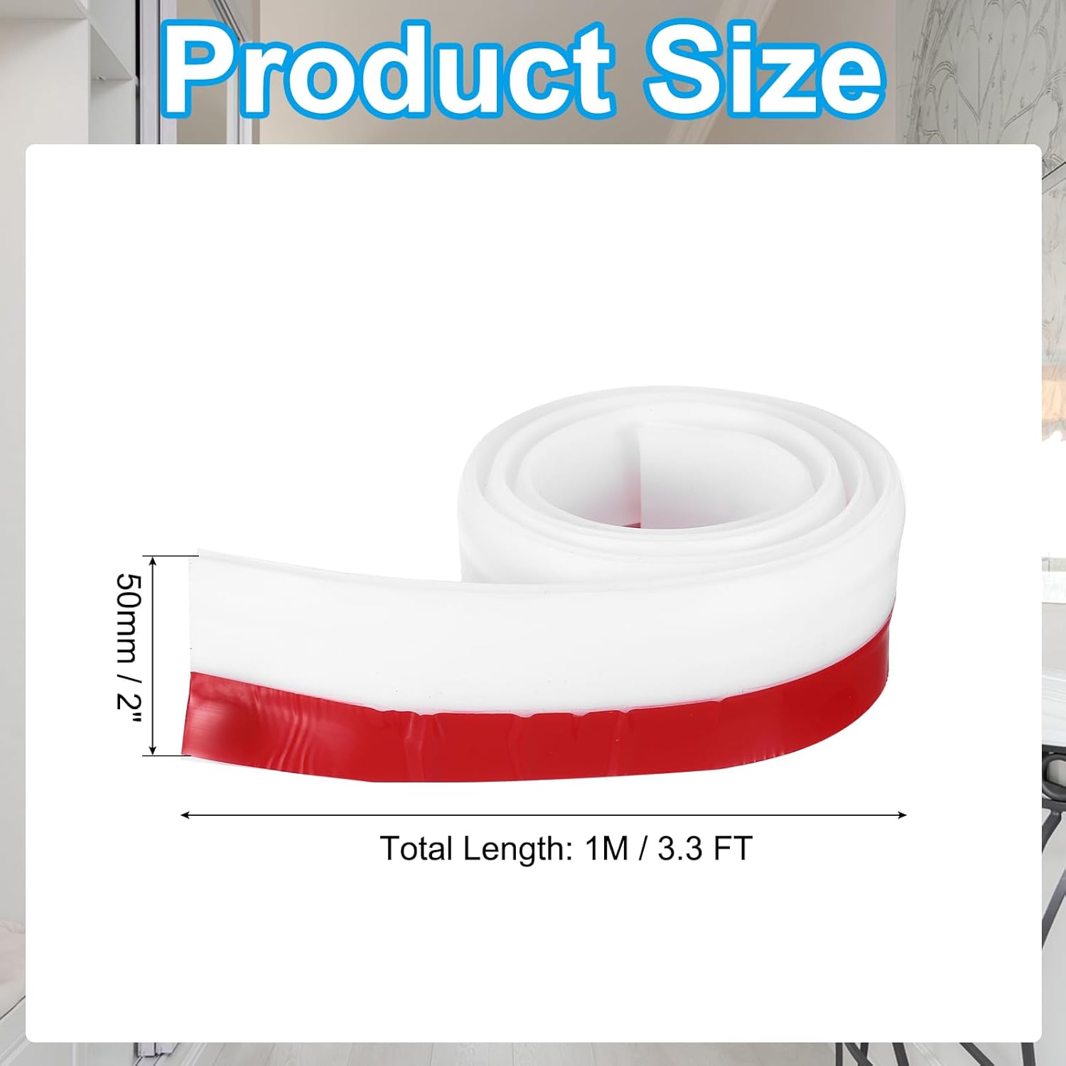 PATIKIL Door Draft Stopper 33FT Silicone Under Door Strip Weather Stripping Seal Adhesive