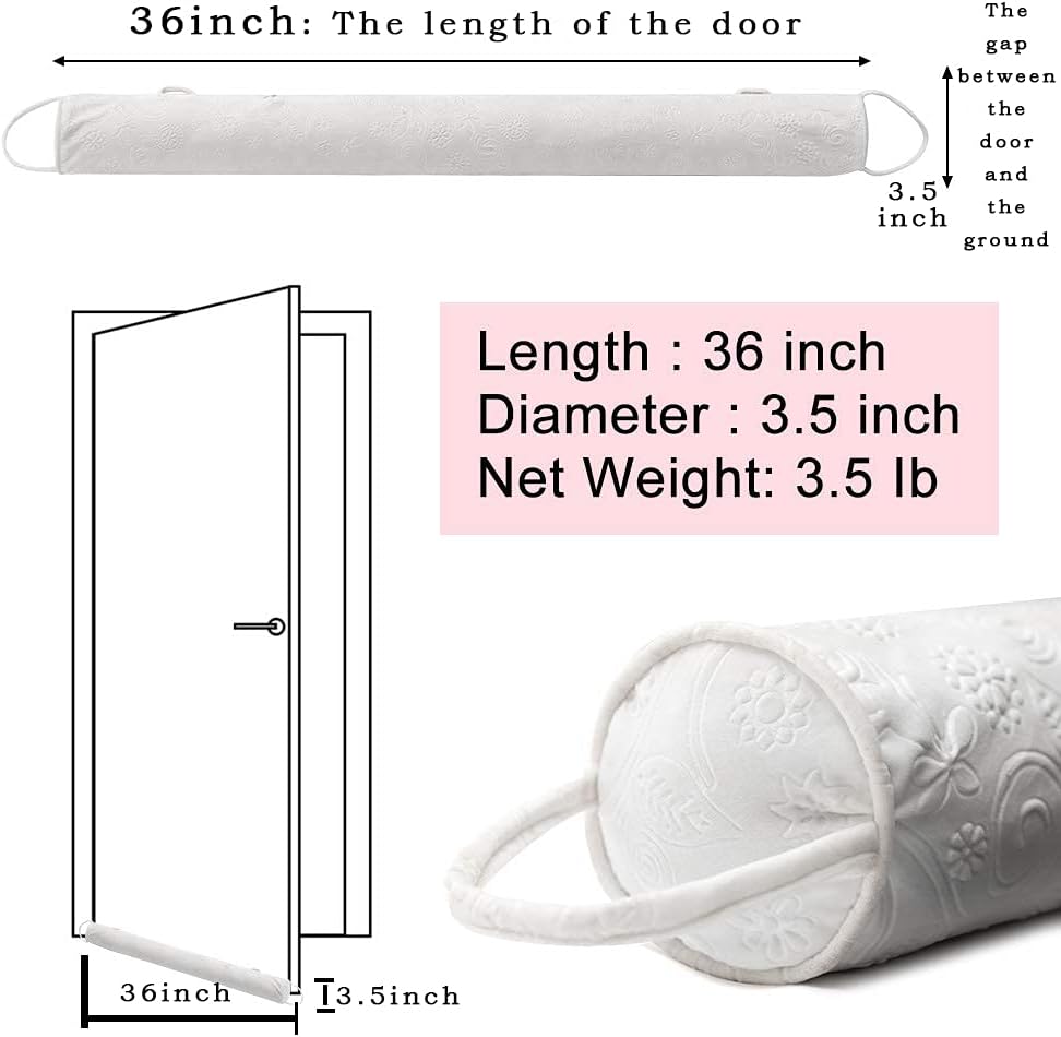 DreamQuil Draft Stopper 36 Inch White Door Blocker