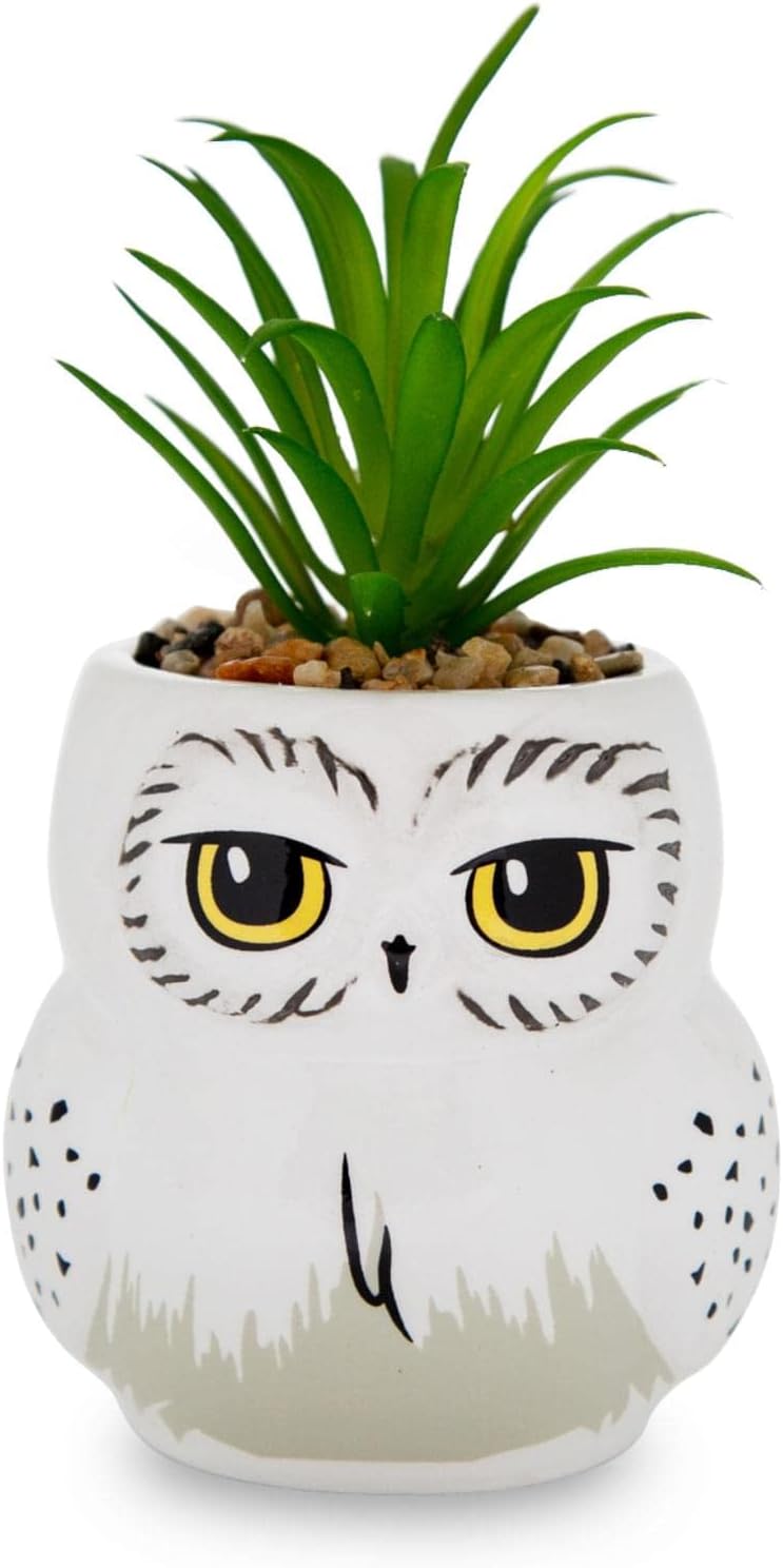 Harry Potter Hedwig 3-inch Ceramic Mini Planter with Artificial Succulent