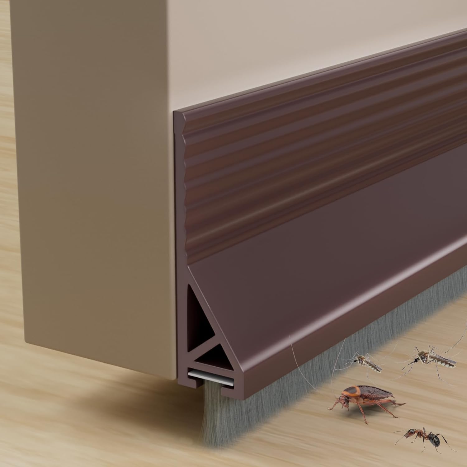 39 Inch Door Sweep with Brush and Silicone Seal