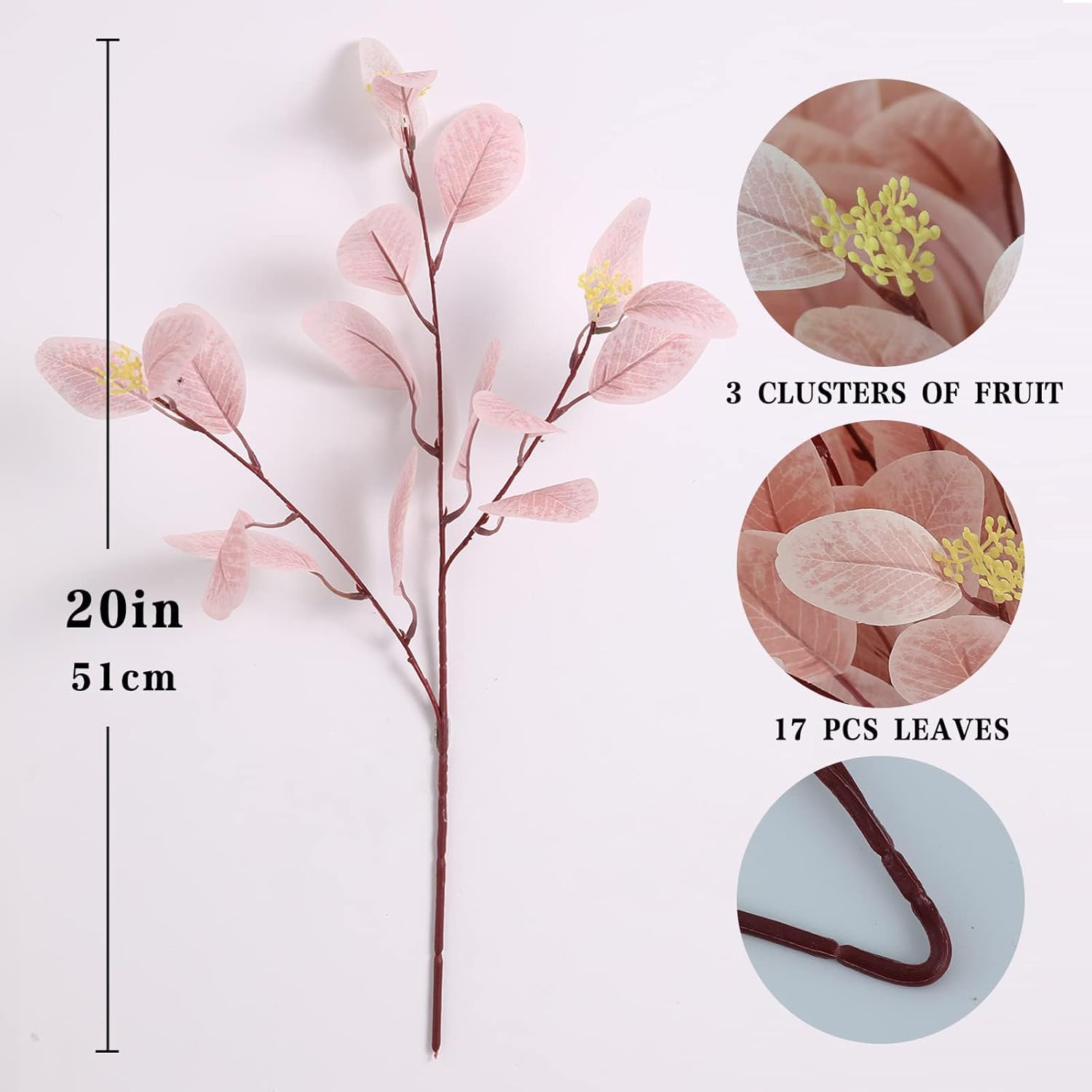12Pcs Artificial Eucalyptus Stems with Berries for Decor