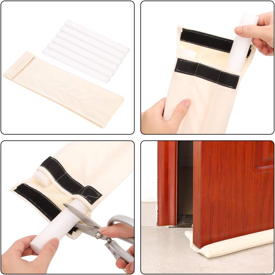 Emoly Under Door Draft Stopper Adjustable Double Noise Blocker