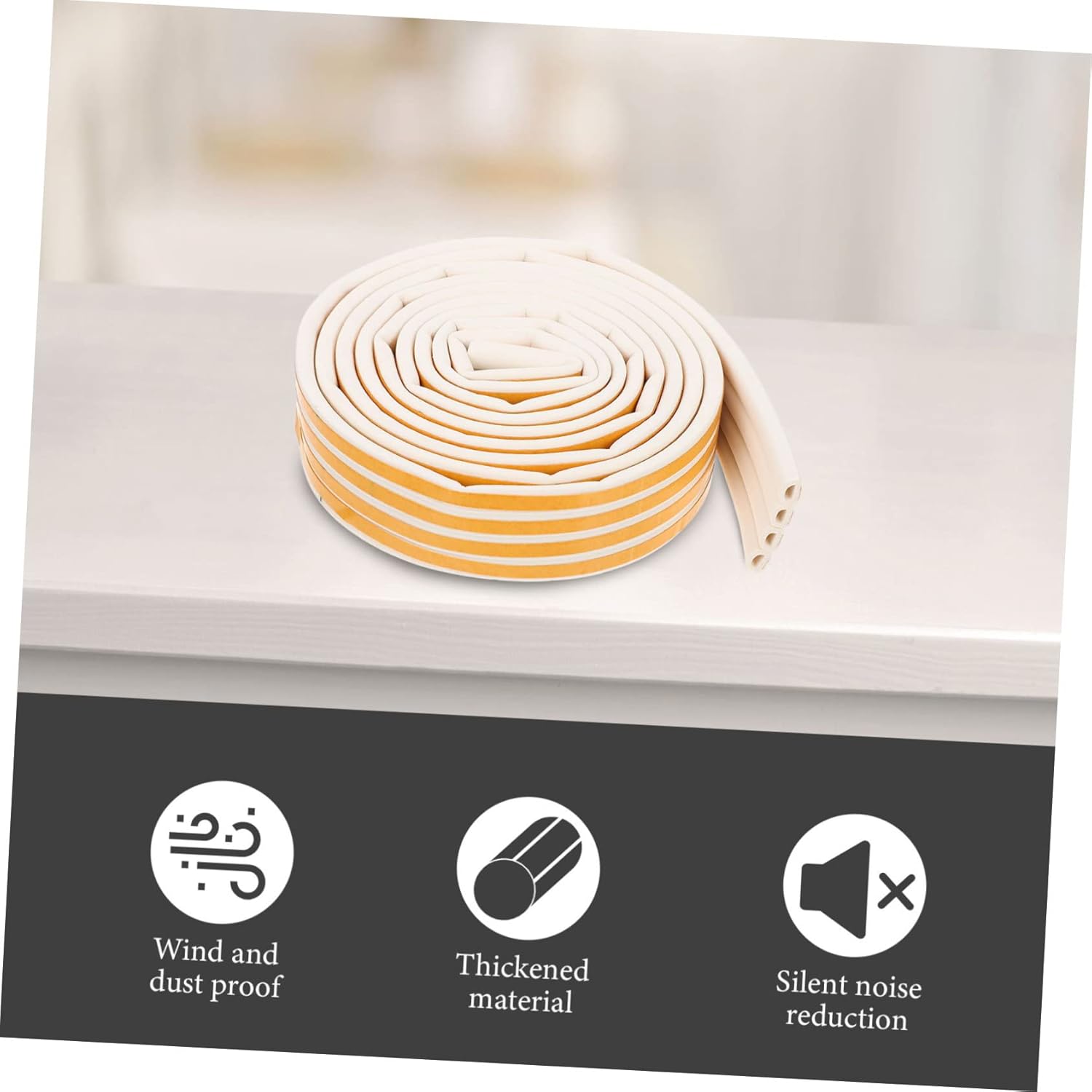 Under Door Weather Stripping Seal Strip Self-Adhesive Draft Stopper for Doors and Windows