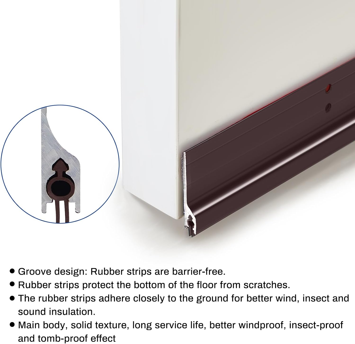 Gisafai 2 Pcs 36 Inch Metal Door Draft Stopper Brown