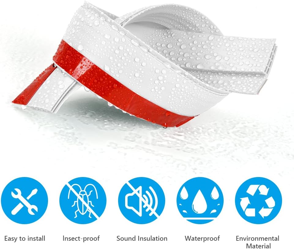 Ainiv 2 Pack Door Draft Stopper Weather Stripping Seal - White