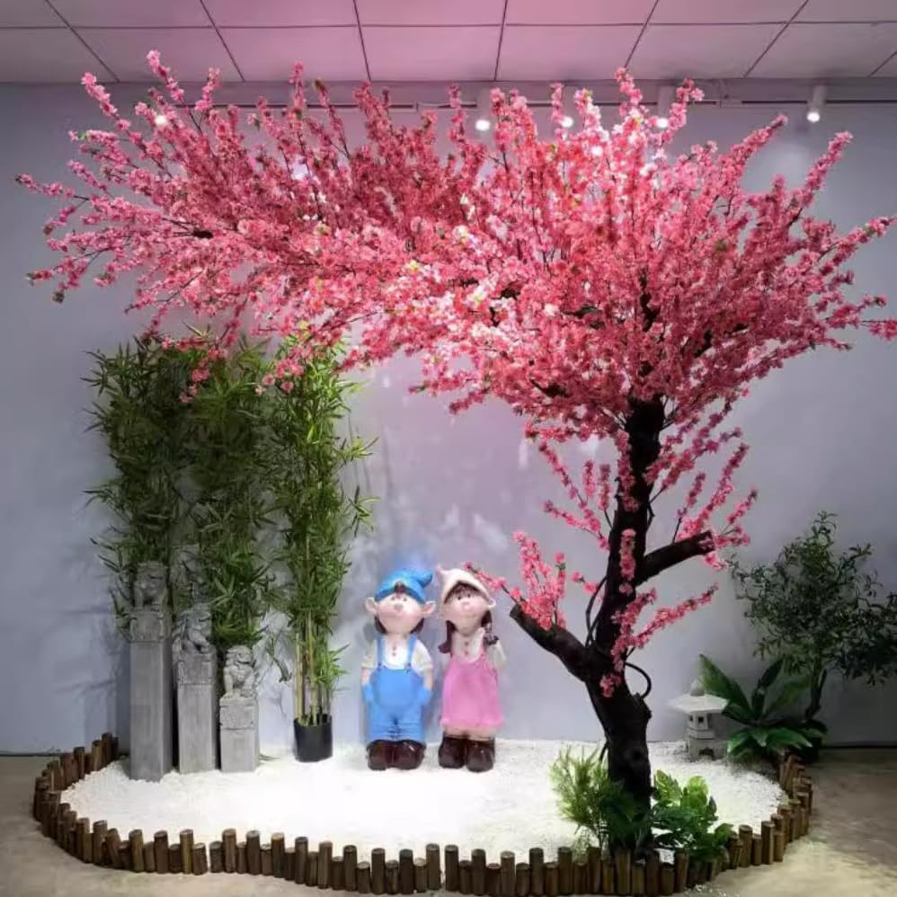 QIUPAI Artificial Peach Blossom Tree 1mx08m