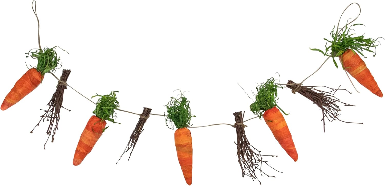 Northlight Springtime Easter Garland with Carrots and Twigs 325 Feet