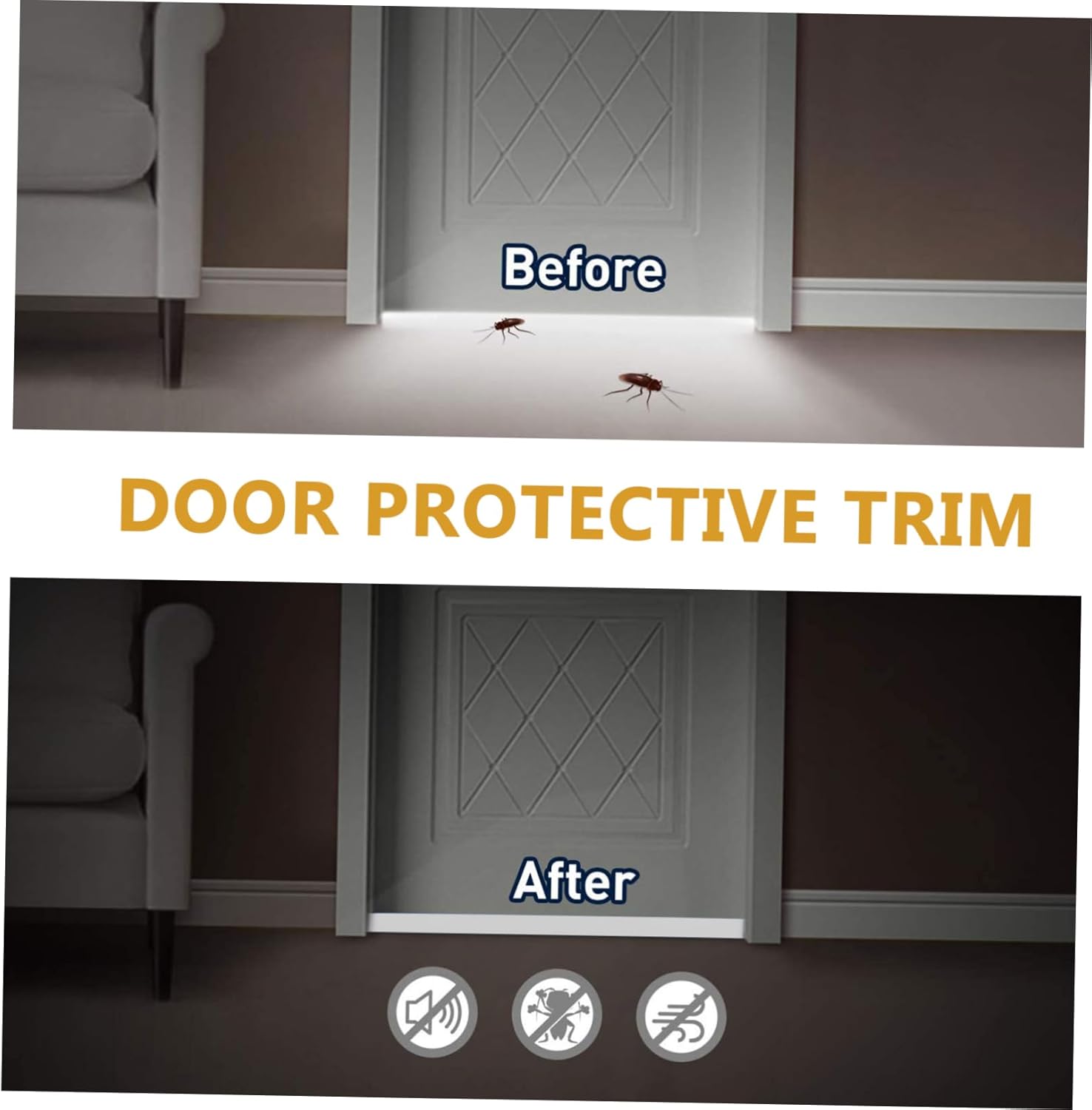 DOITOOL Windproof Door Seal Sound Deadening Draft Stopper