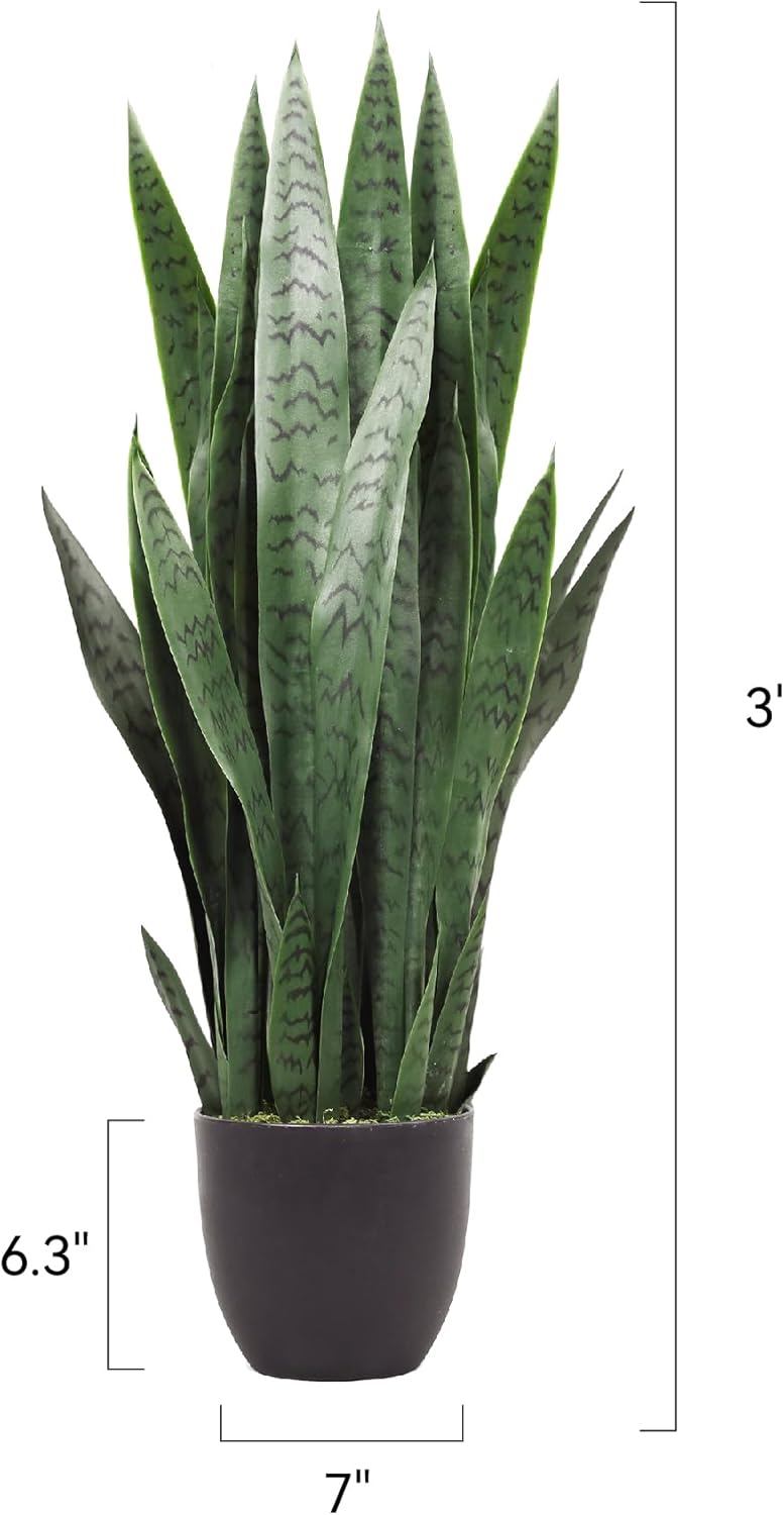KOL 3FT Artificial Snake Plant Fake Sansevieria