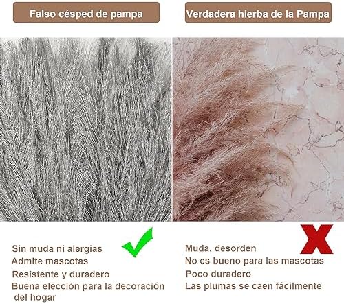 30 pcs Silver Faux Pampas Grass Decor 17 Inch