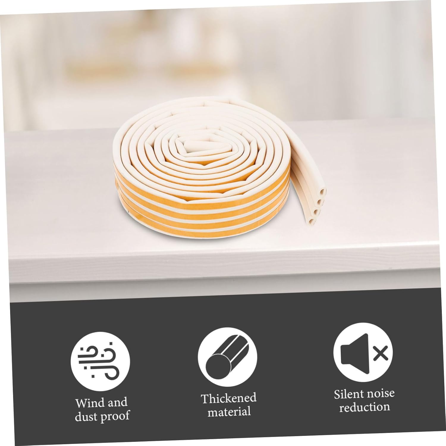 Under Door Draft Stopper Strip Self-Adhesive Weather Sealing for Soundproofing and Windproofing