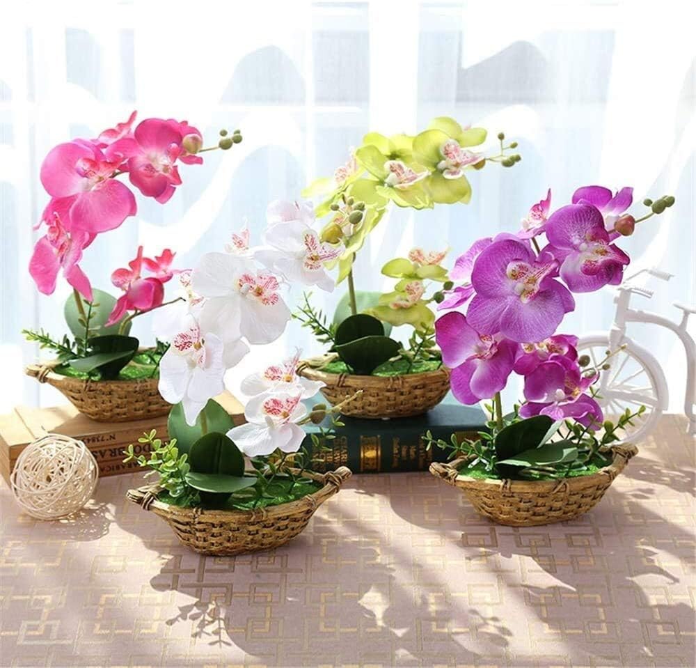 Artificial Flowers Flocked Bundle for Home Office Wedding Decor