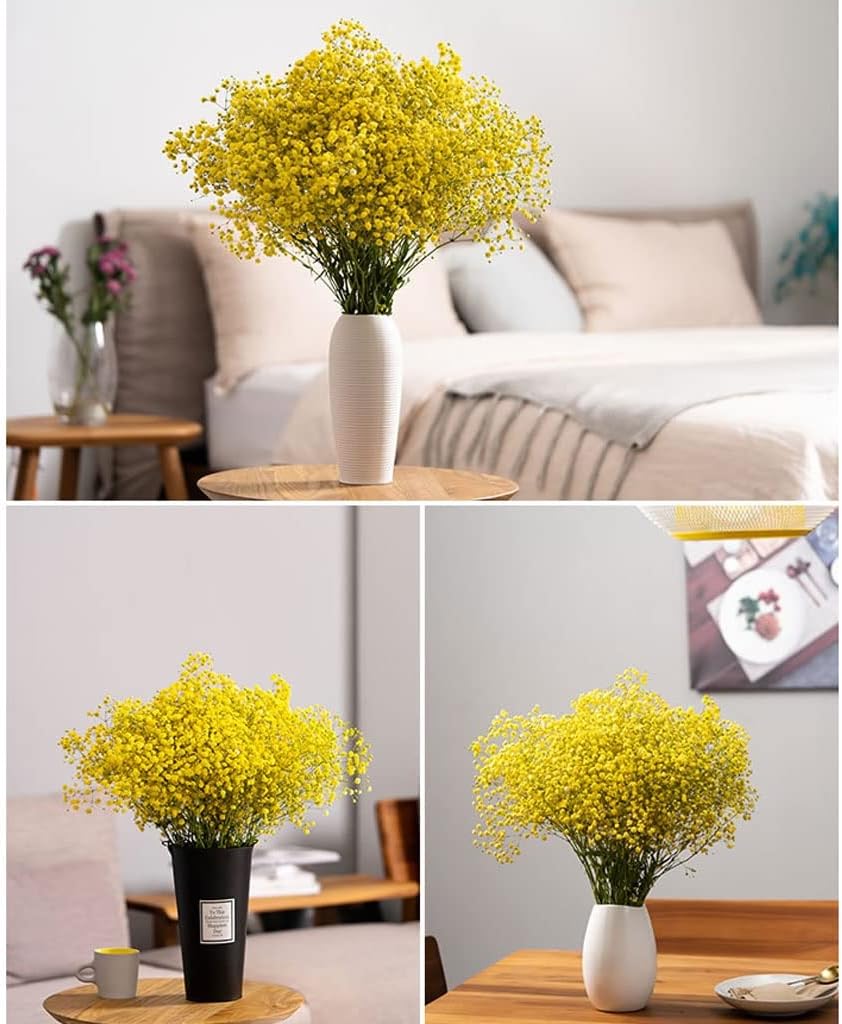 Artificial Gypsophila Flowers with Vase Set for Home Decor
