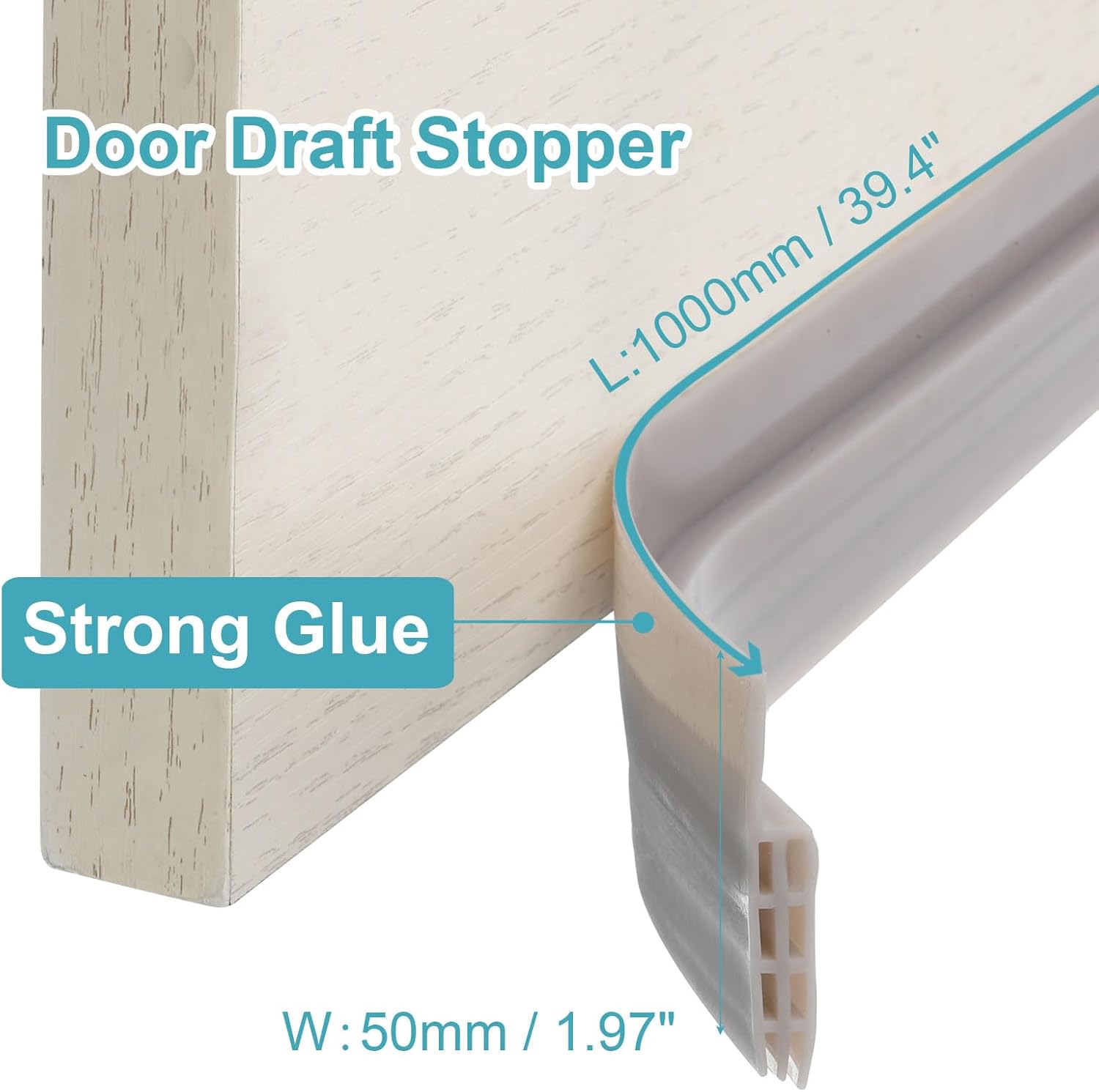 Uxcell Silicone Door Draft Stopper 1 Pcs Grey
