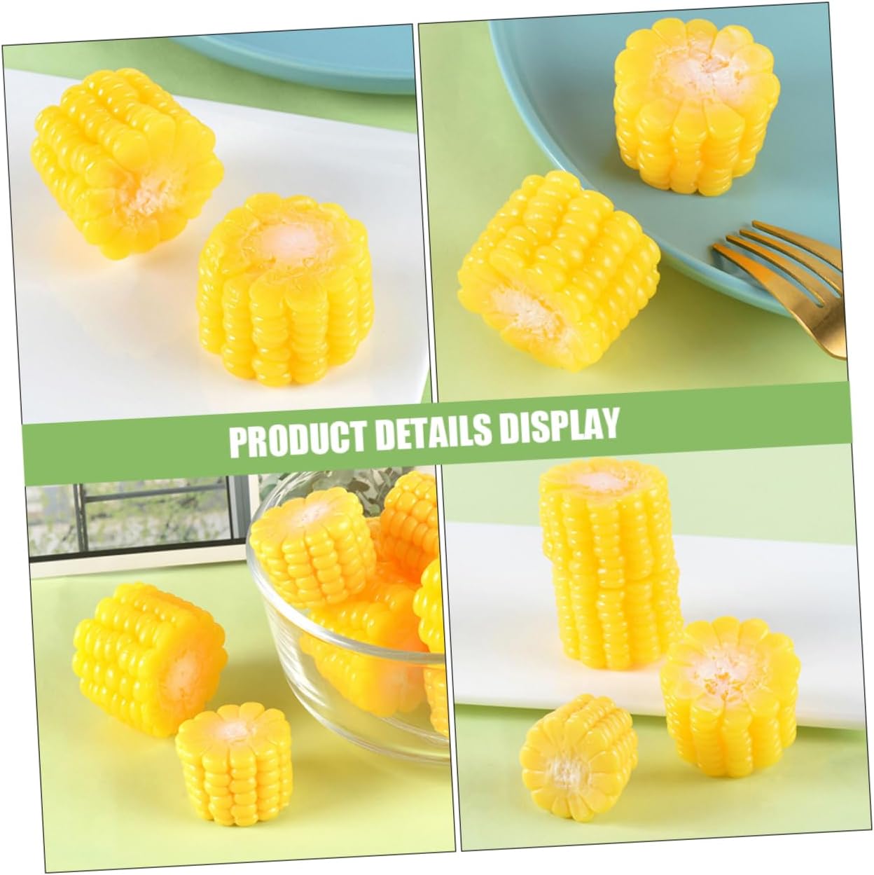 3pcs Realistic Corn Decor Models for Home Kitchen Display and Educational Use
