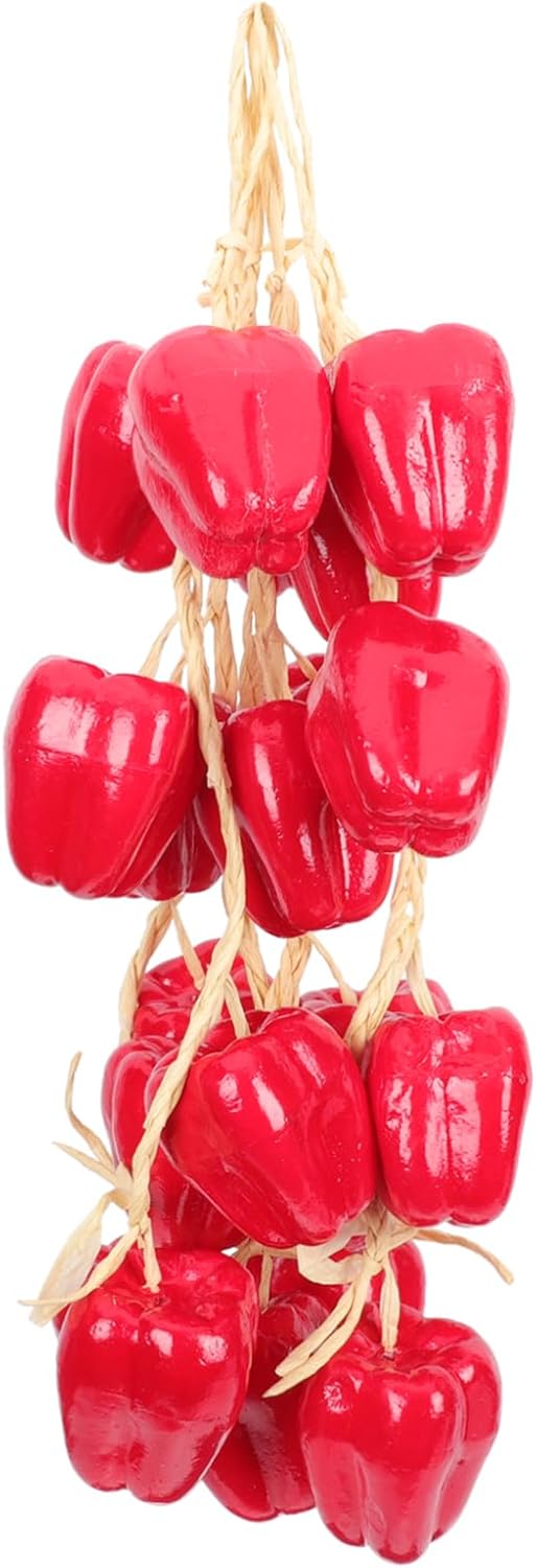 5Pcs Simulation Pepper String Artificial Vegetable Hanging Decor for Farmhouse Style and Photography Props