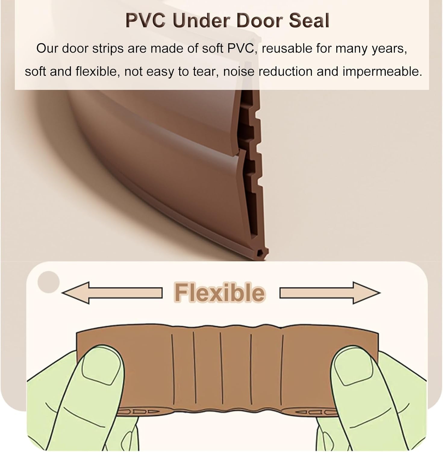 Adjustable Door Draft Stopper with Soft PVC Seal Strip