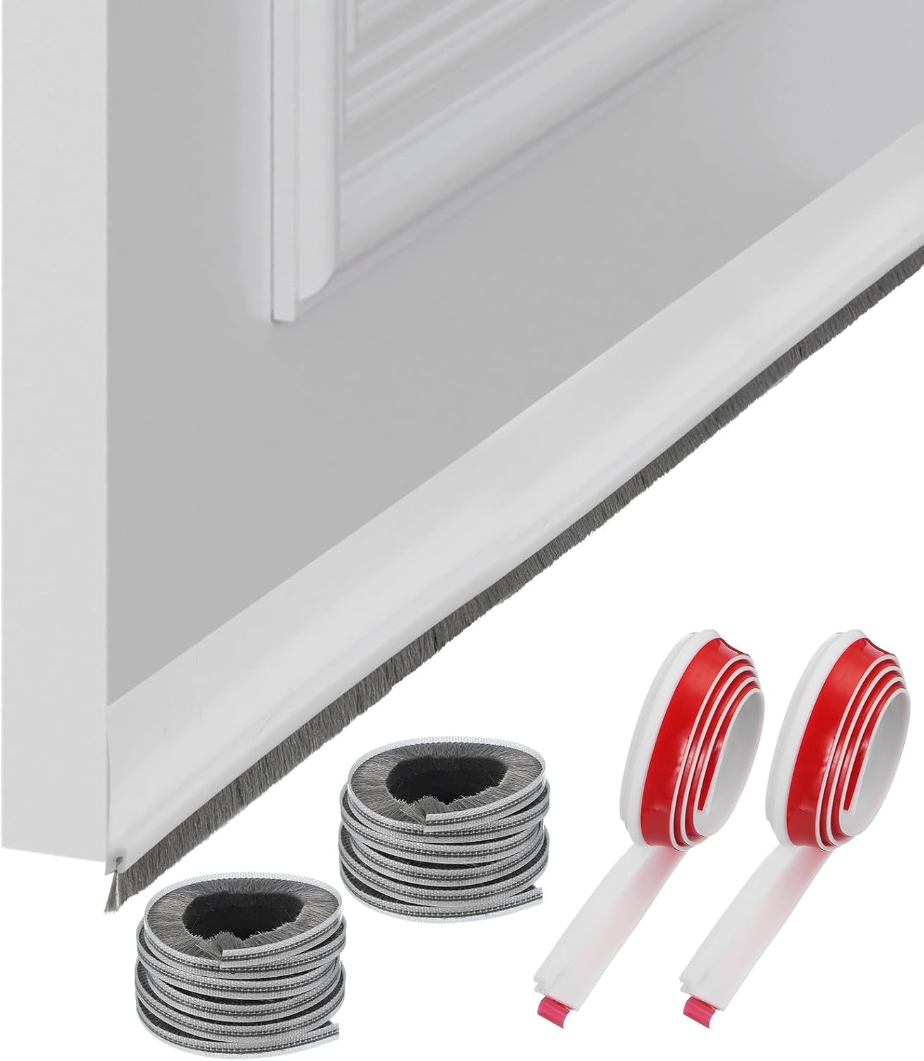 Uxcell 2 Pcs Door Bottom Sweep with Adhesive Brush