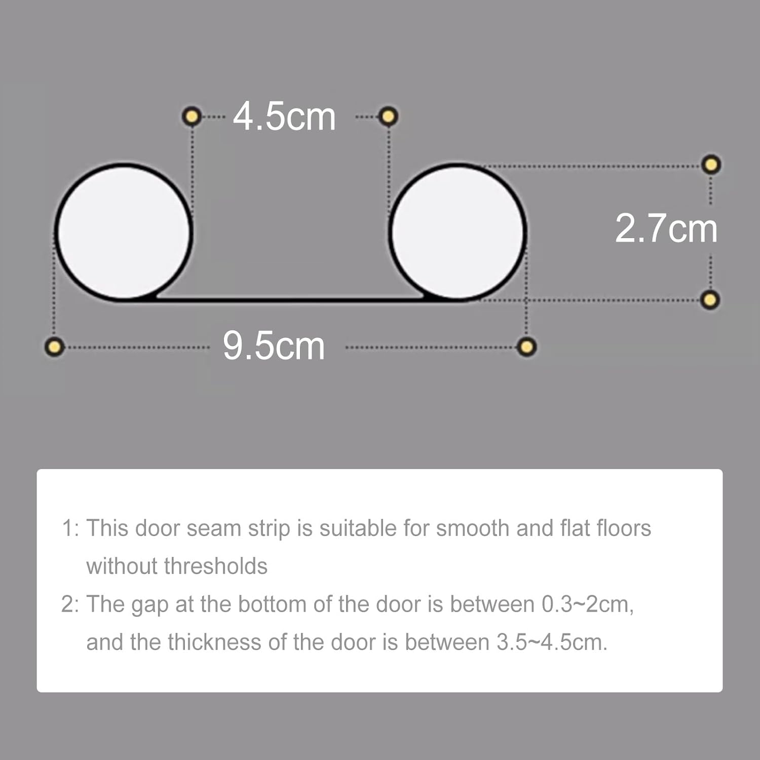 Adjustable Under Door Sound Blocker 36 in White