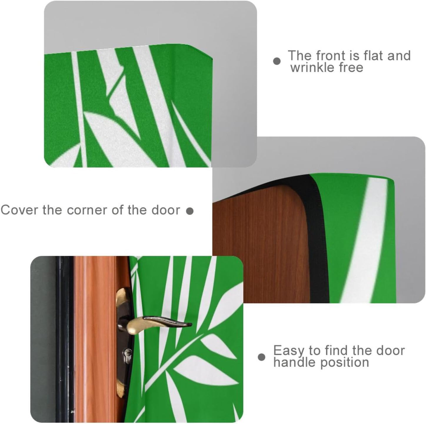 Susiyo Green Bamboo Halloween Door Cover Stretch Fabric Door Decoration for Home Parties