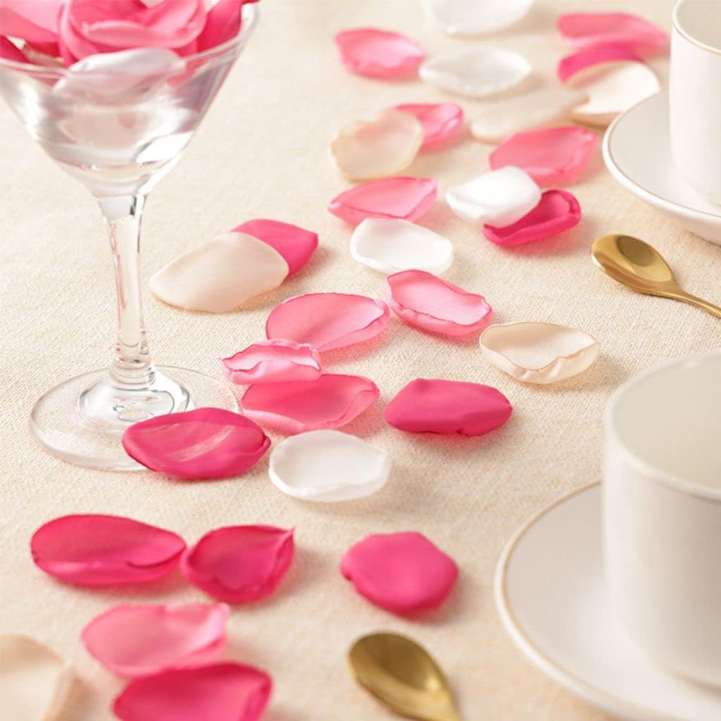 DJBM Silk Rose Petals 200PCS Ivory Wedding Decor