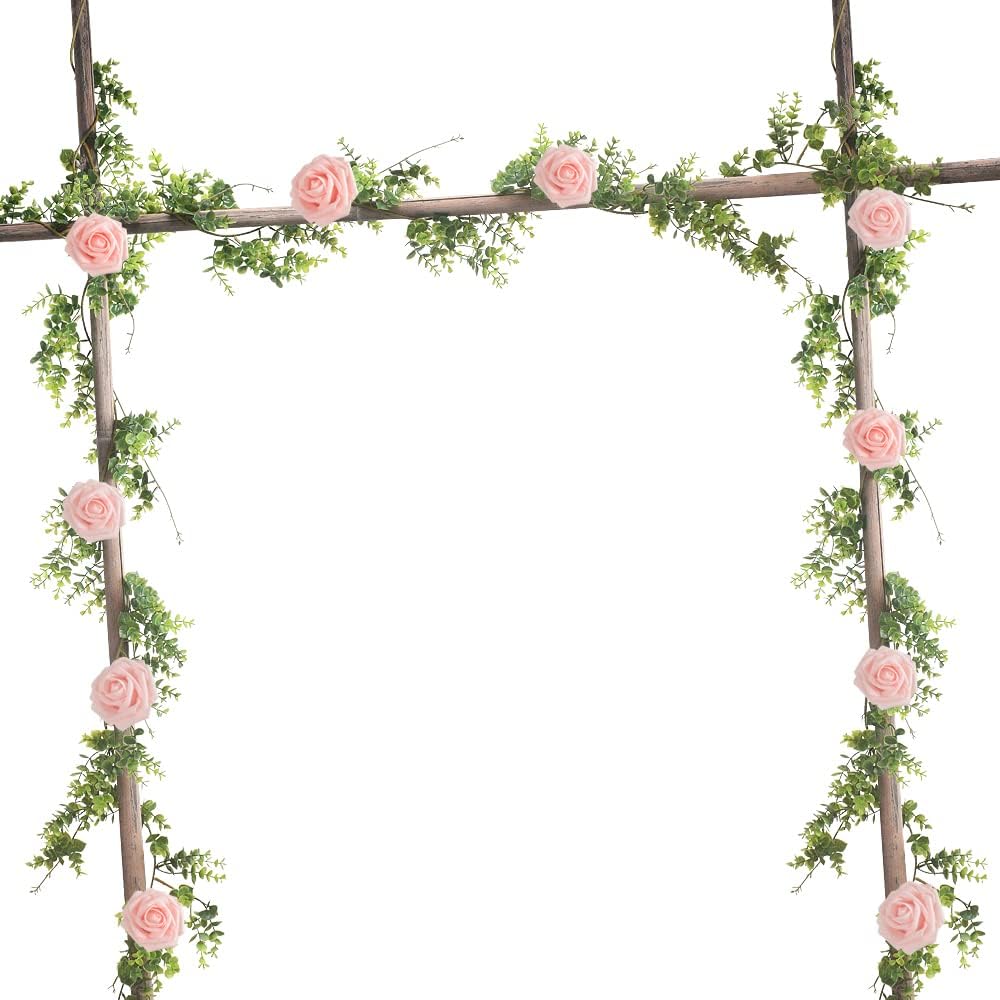 homEdge Artificial Boxwood Garland 2 Pack 6 Ft Hanging Decor