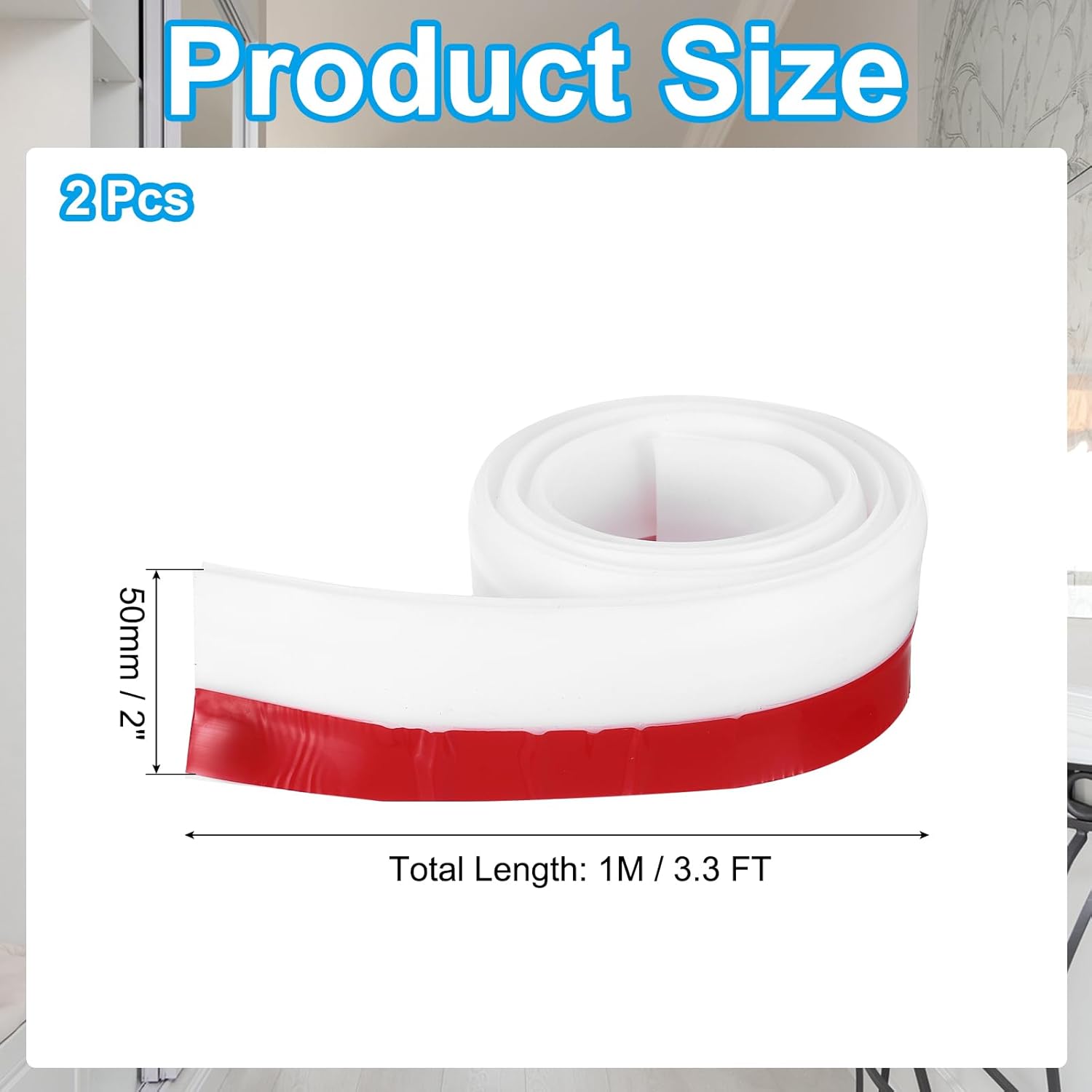 PATIKIL Door Draft Stopper 2 Pack 33FT White Silicone Seal Strips