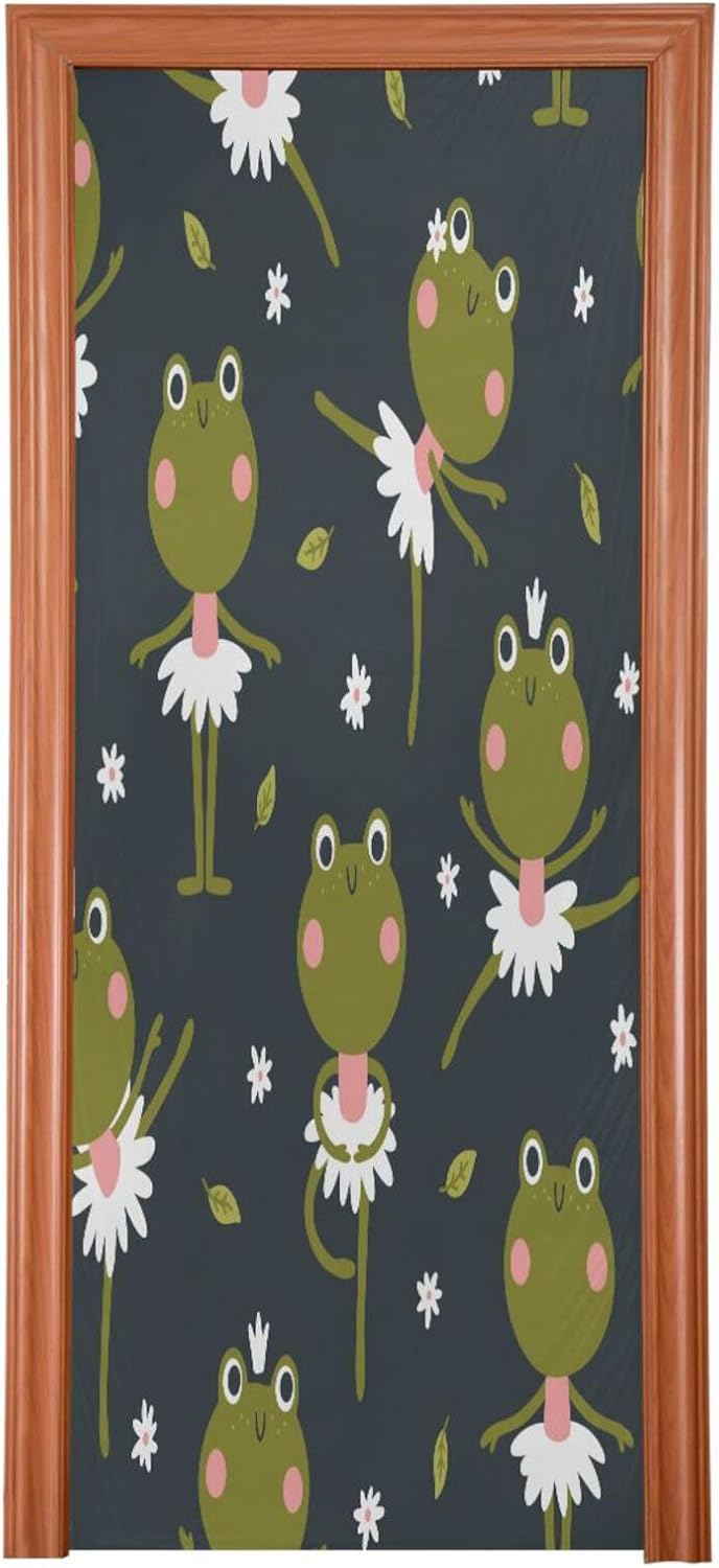 Ballerina Frogs Green Halloween Door Cover
