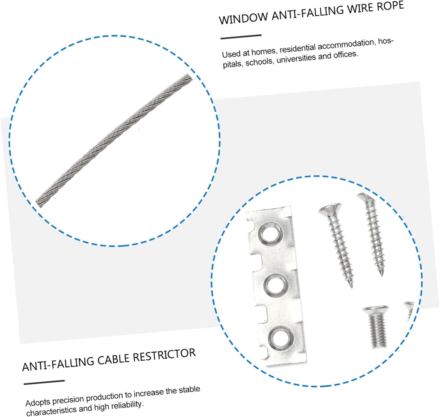 Falling Prevention Device for Windows with Metal Anchors