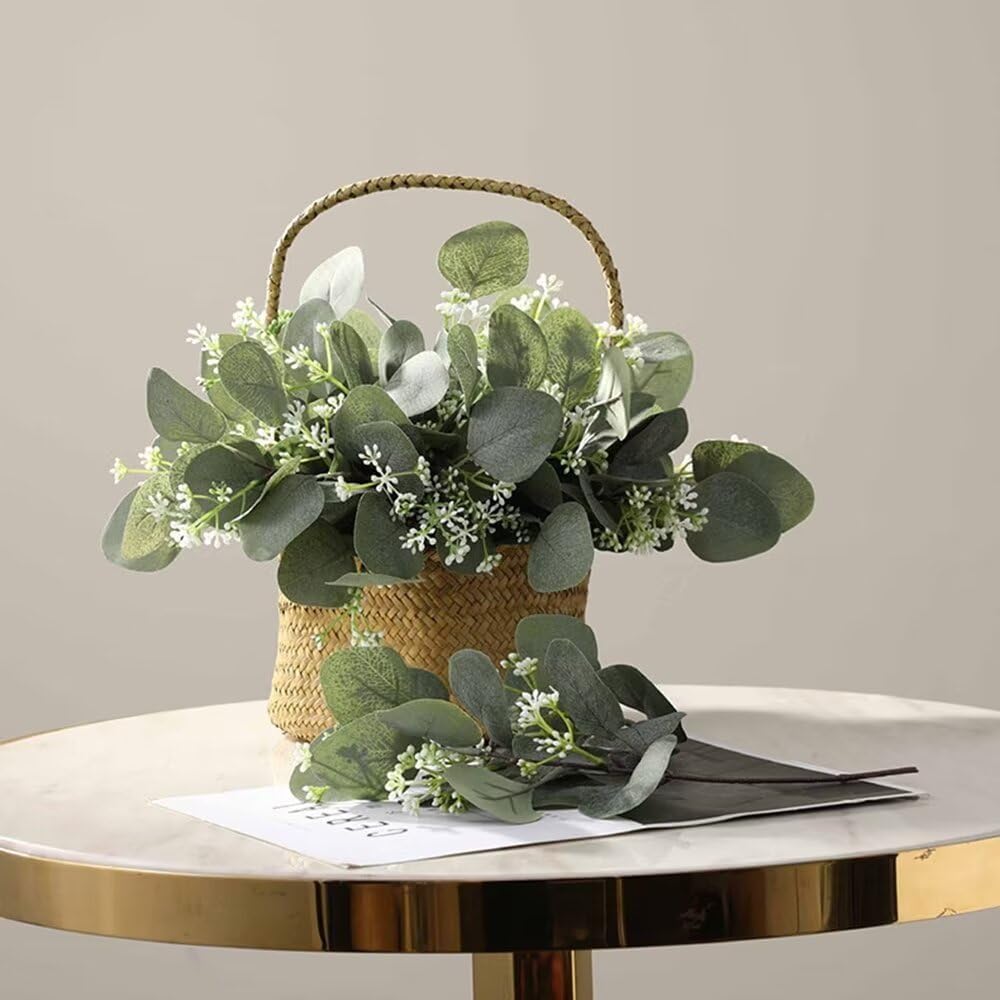 10pcs Mixed Artificial Eucalyptus Leaves Faux Greenery for Wedding Vase Centerpieces Home Decor
