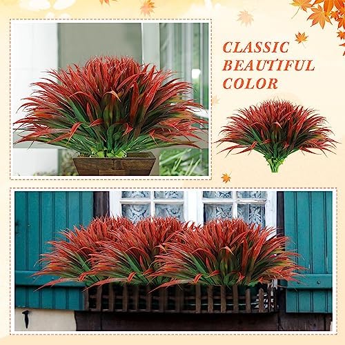 50 Pcs Artificial Tropical Plants Tall UV Resistant Fake Grasses for Home Garden Office Patio