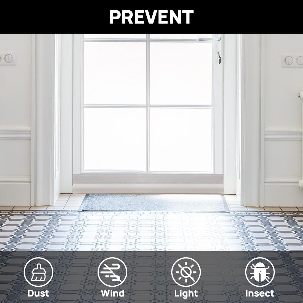 2 Pack Door Draft Stopper - 37 Inch Adjustable Under Door Blocker