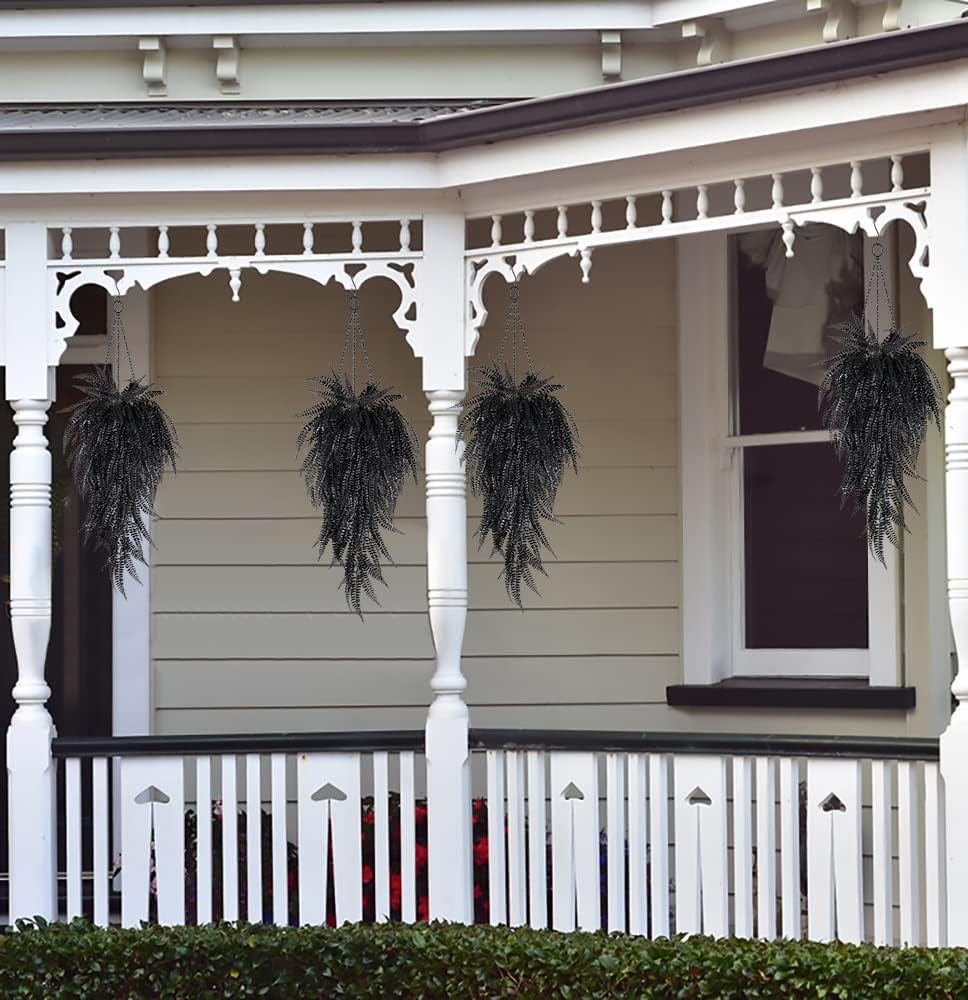 RECUTMS Faux Hanging Plants 4 Pcs UV Resistant