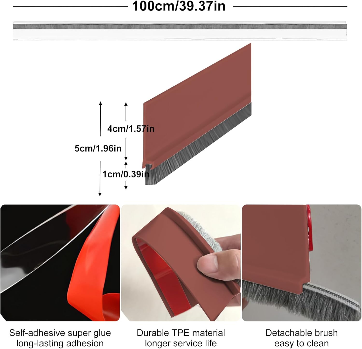 lafo Door Sweep for Bottom of Door Draft Stopper with Brush 39 L 2 W