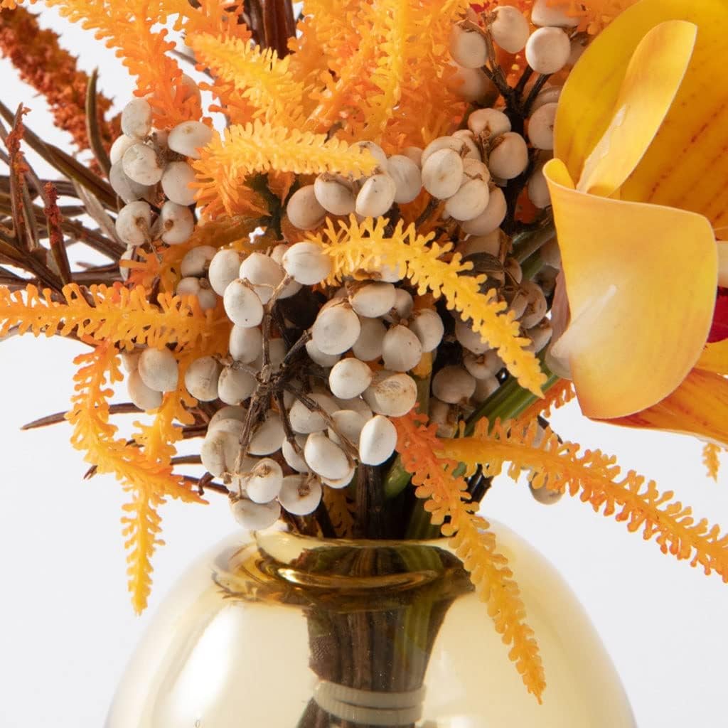 Elegant Artificial Flowers in Glass Vase
