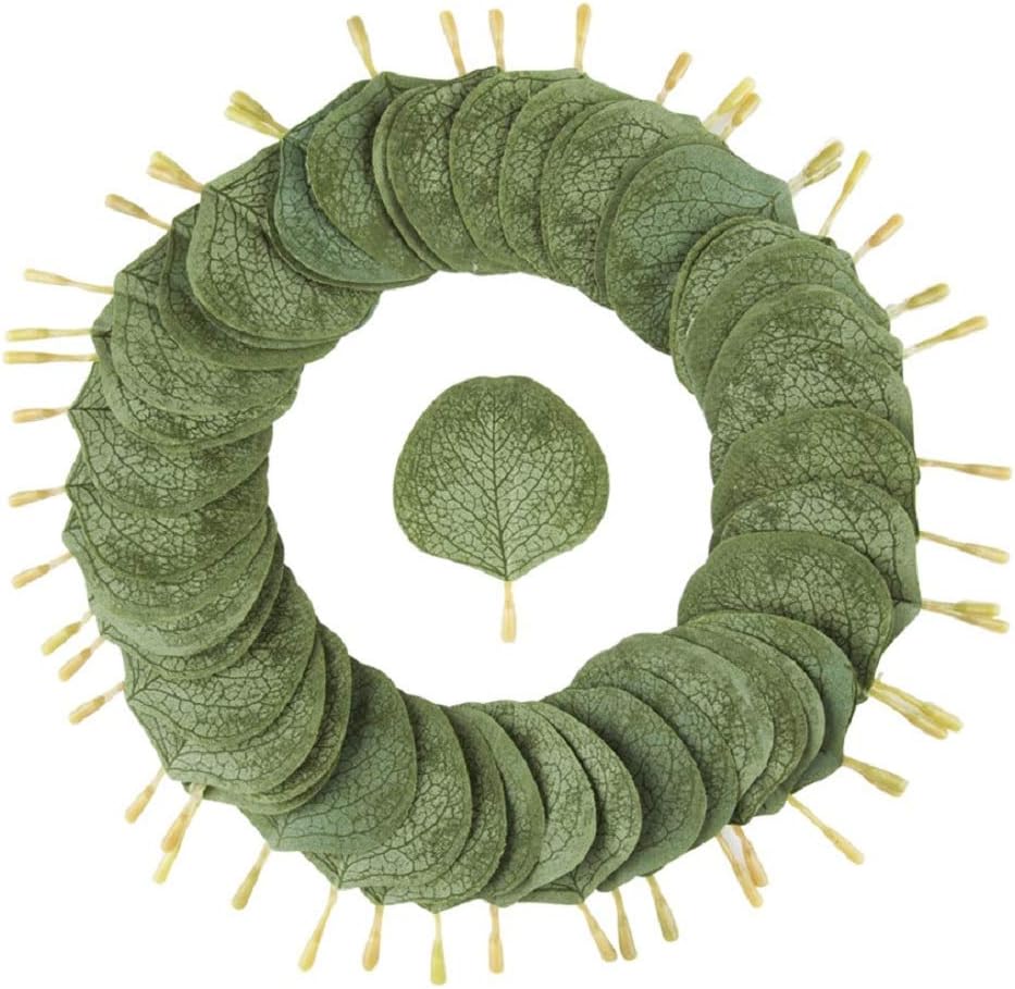 Meiliy 300pcs Eucalyptus Leaves Artificial Greenery for DIY Wreaths and Decorations