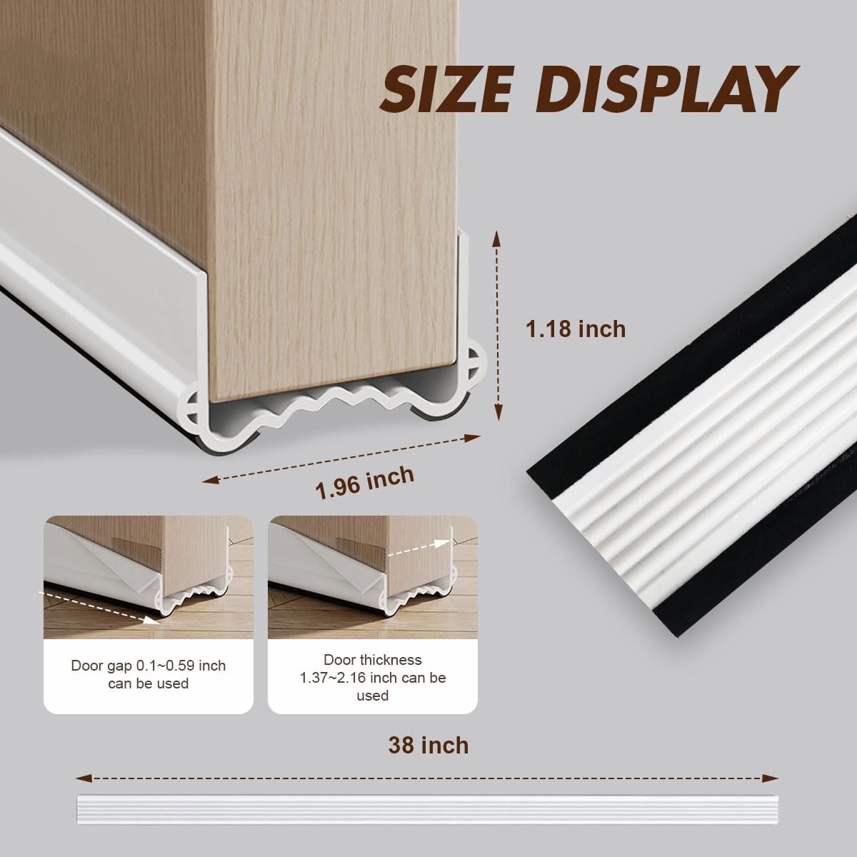 Door Bottom Seal Wind Noise Barrier 38 Inch Cut Length