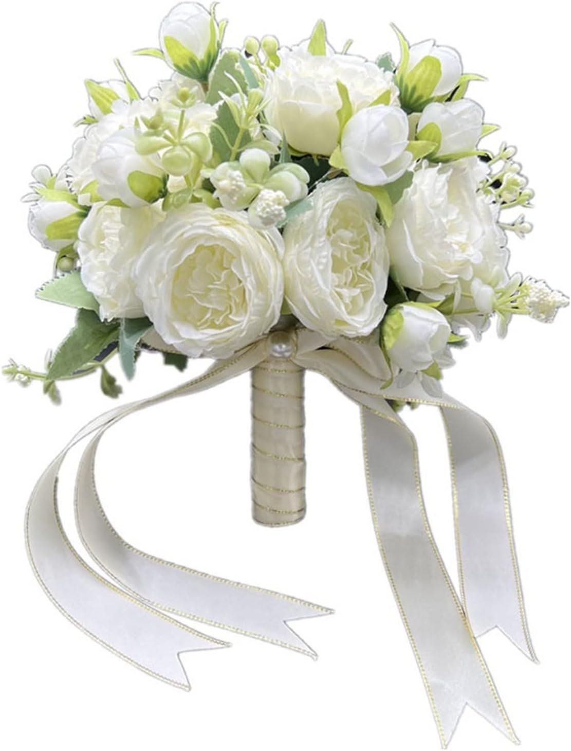 Exquisite Artificial Flowers with Pots Wedding Bouquet Set