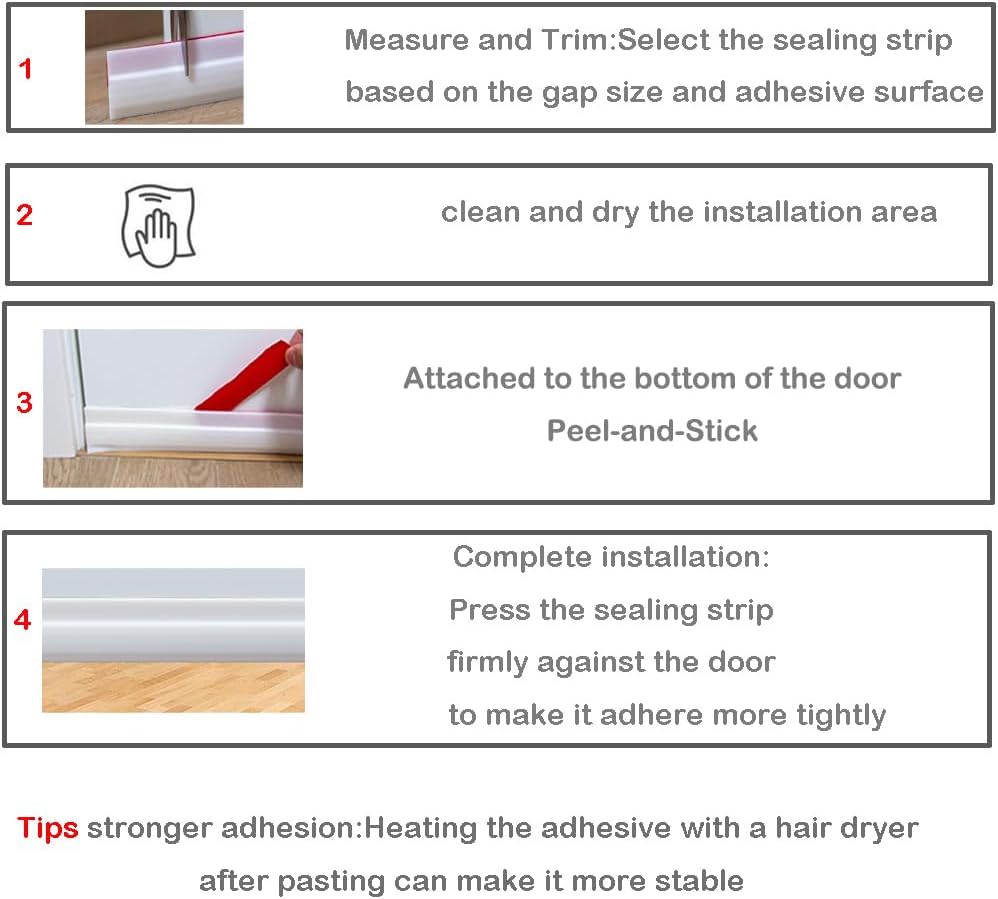 Timfcbs Under Door Draft Blocker 5 Pack White 2x39in