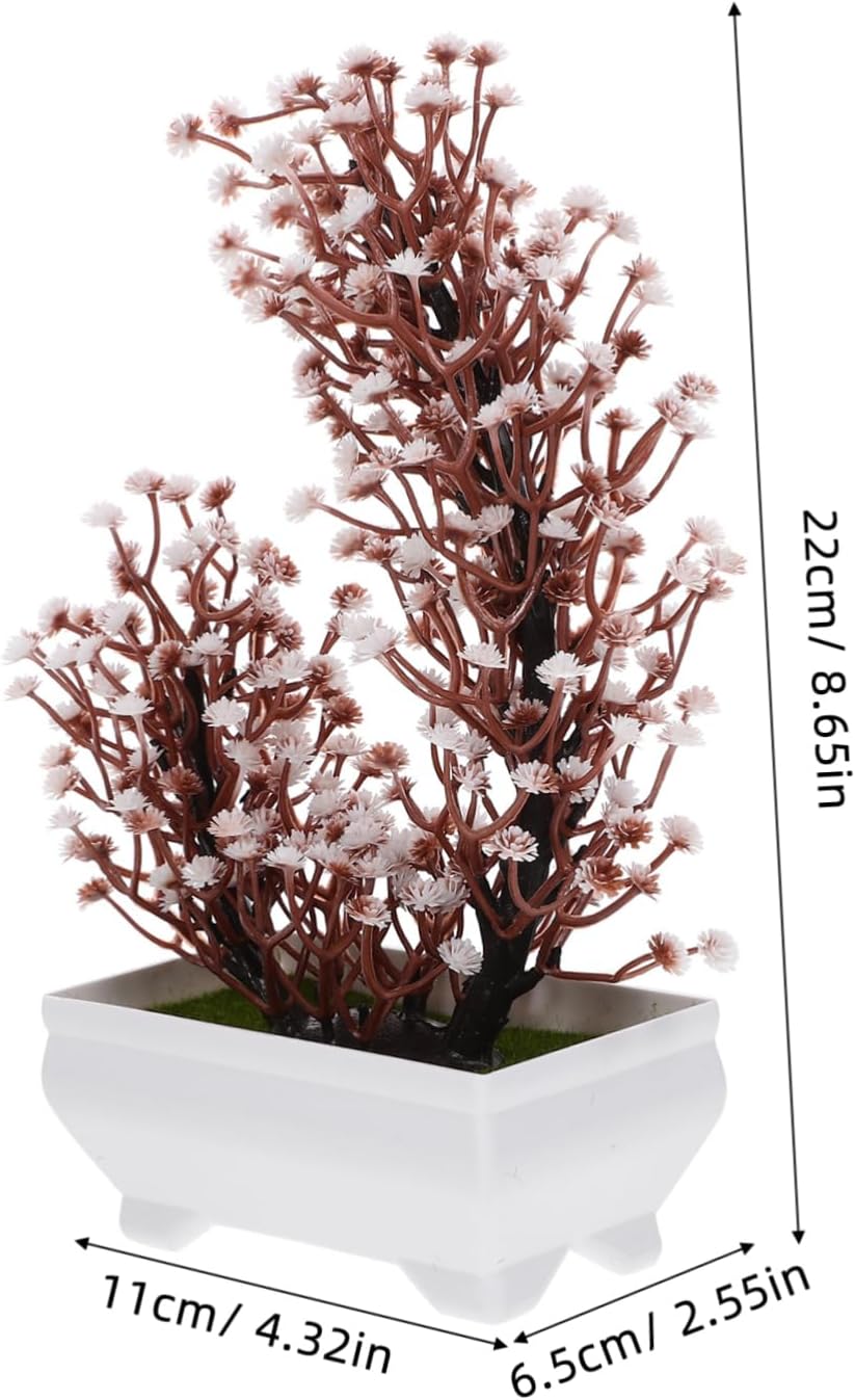 Cabilock Artificial Bonsai for Home Lifelike Potted Plant Desk Decor Office Greenery No Watering Needed