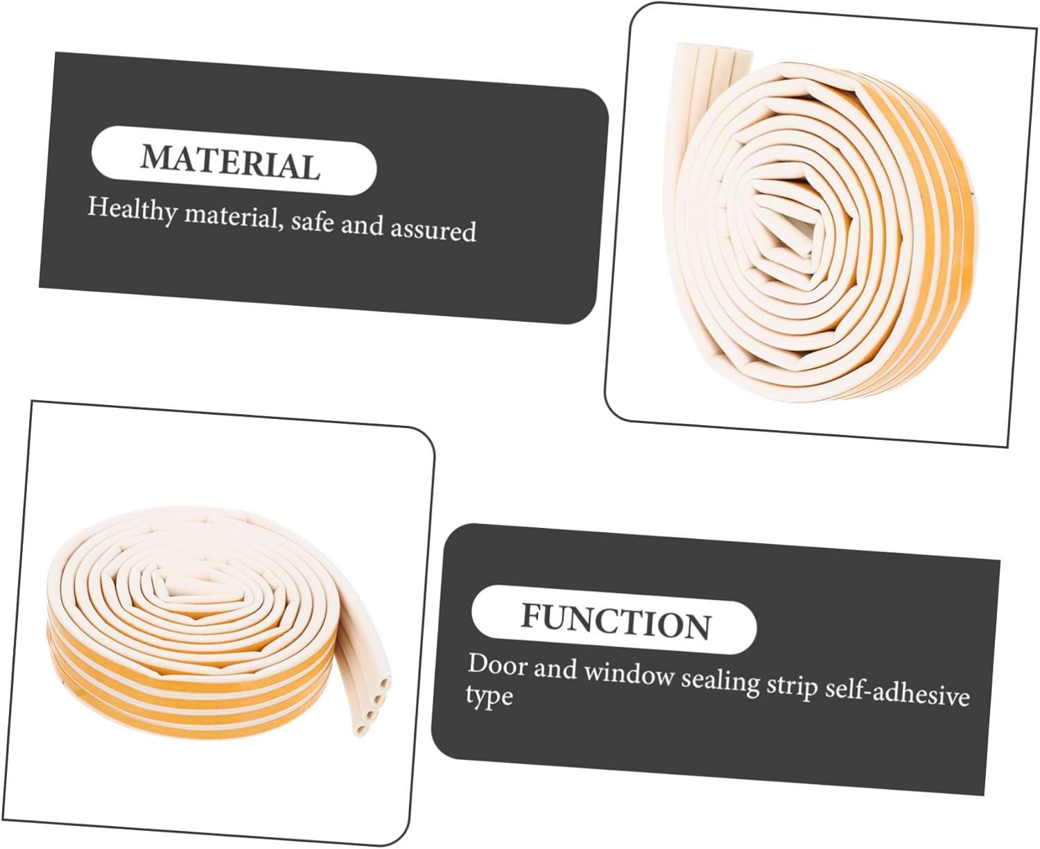 Under Door Weather Stripping Seal Strip Self-Adhesive Draft Stopper for Doors and Windows