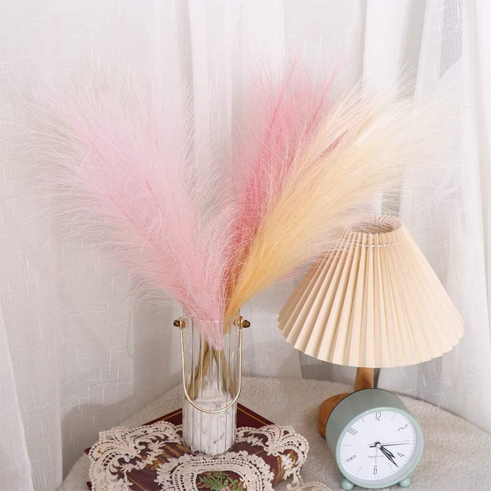 Generic Artificial Grass Dried Reed Flower Bunch Ivory 44cm Home Decor