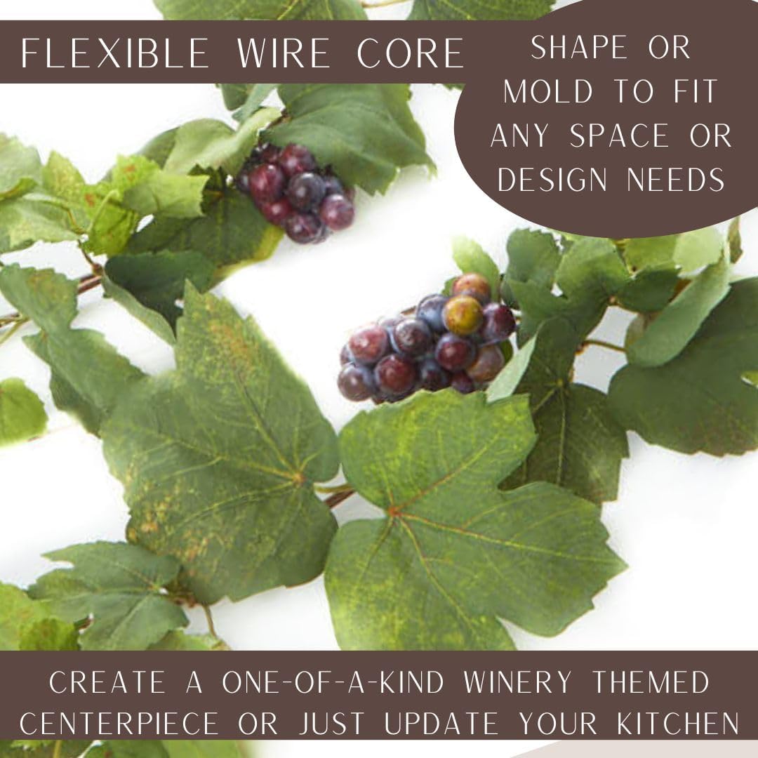 Factory Direct Craft Artificial Tuscan Garland with Grapes - 6 Feet Long
